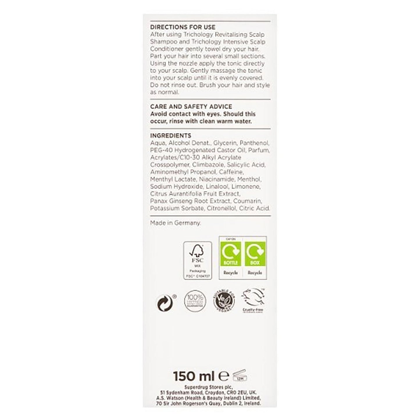 Trichology Tonic 150ml 150ml