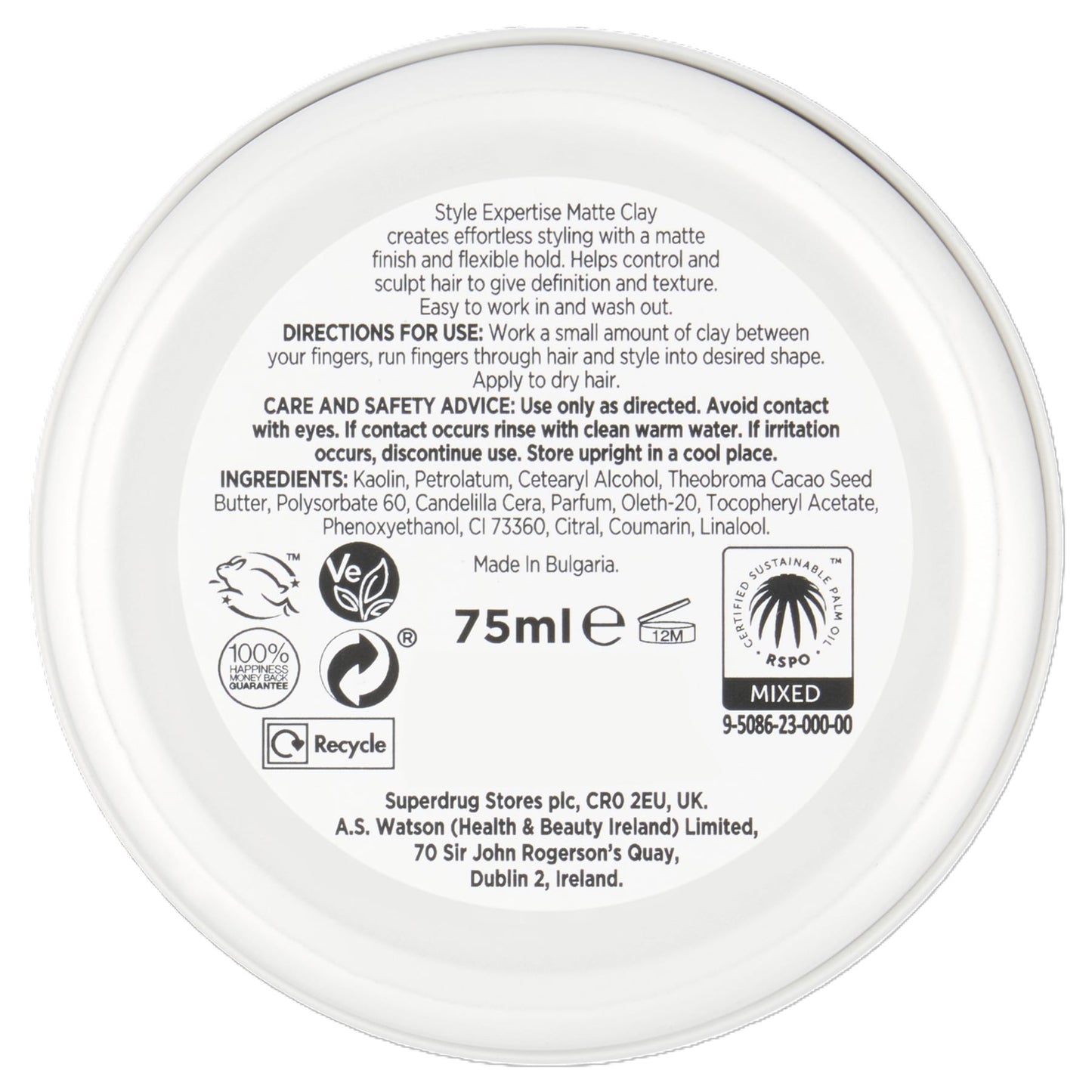 Superdrug Style Expertise Matte Clay 75ml