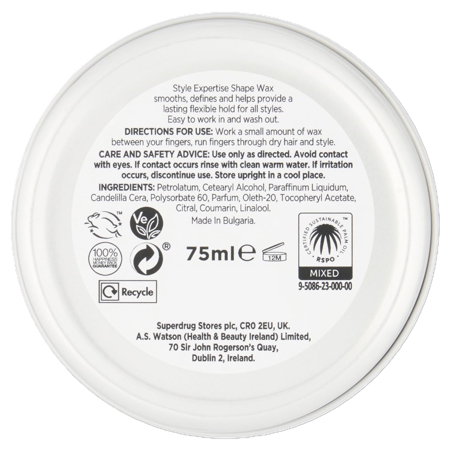 Superdrug Style Expertise Shape Wax 75ml