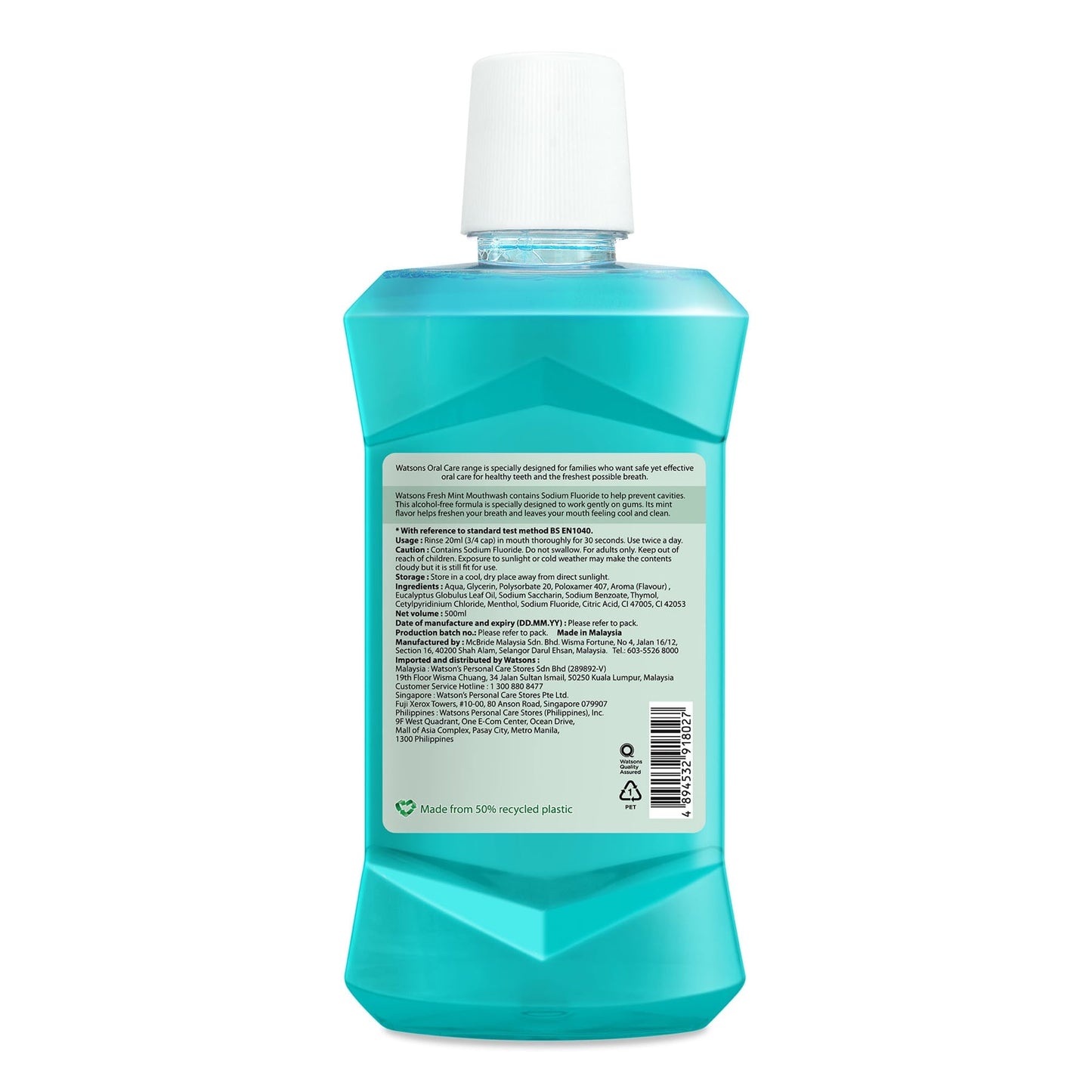 Watsons Cool Mint Mouthwash 500ml