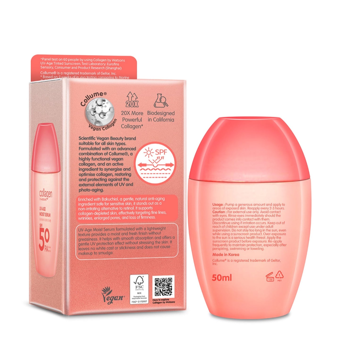 Collagen by Watsons UV-Age Moist Sun Serum SPF 50 PA++++ 50ml