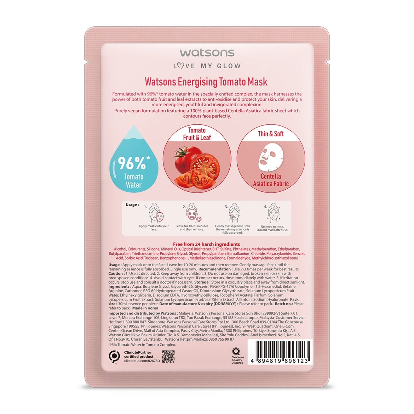 Watsons Energising Tomato Mask 30ml