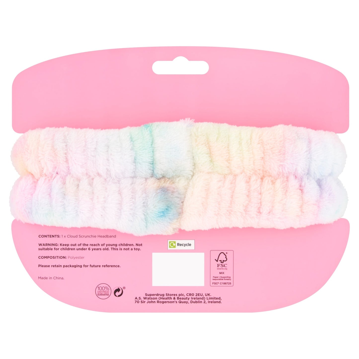 Superdrug Fantasy Scrunchie Headband Cloud