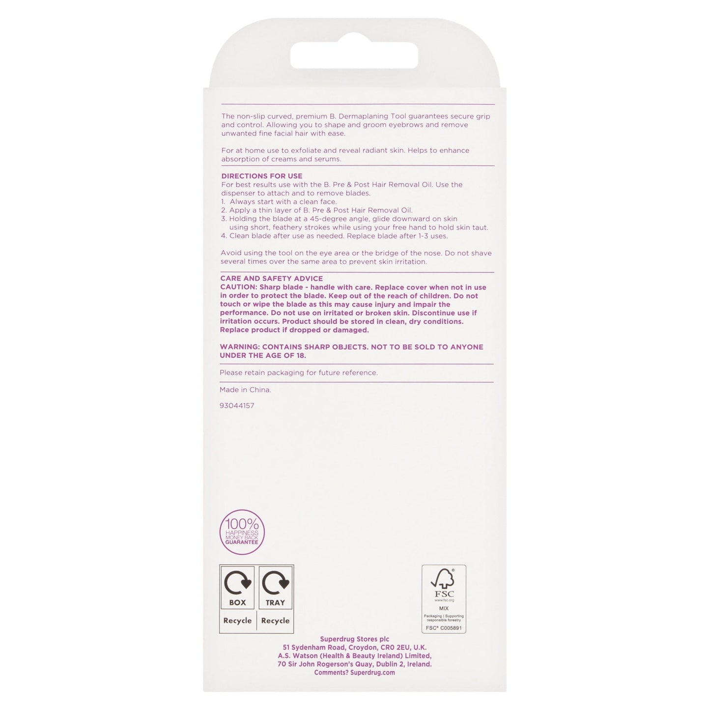 Superdrug B Premium Dermplplaning Tool