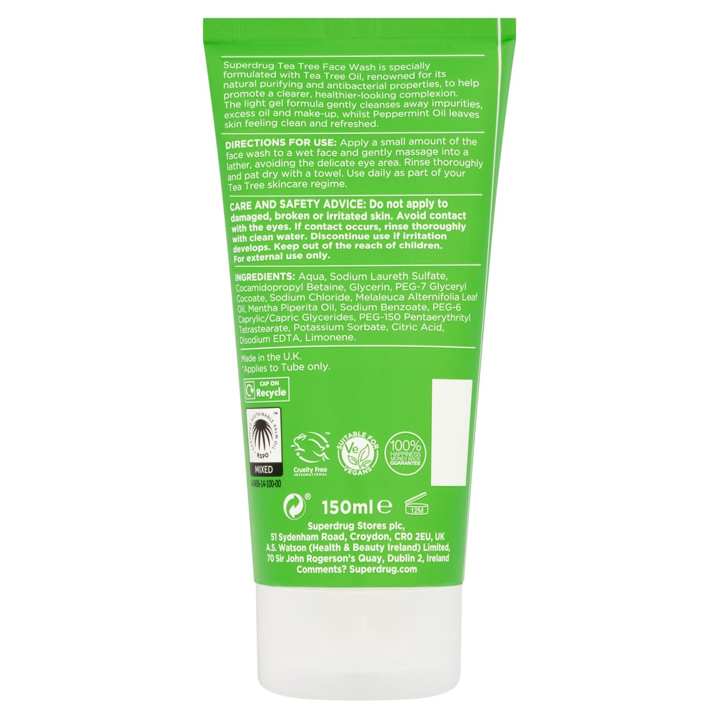Superdrug Tea Tree Face Wash 150ml