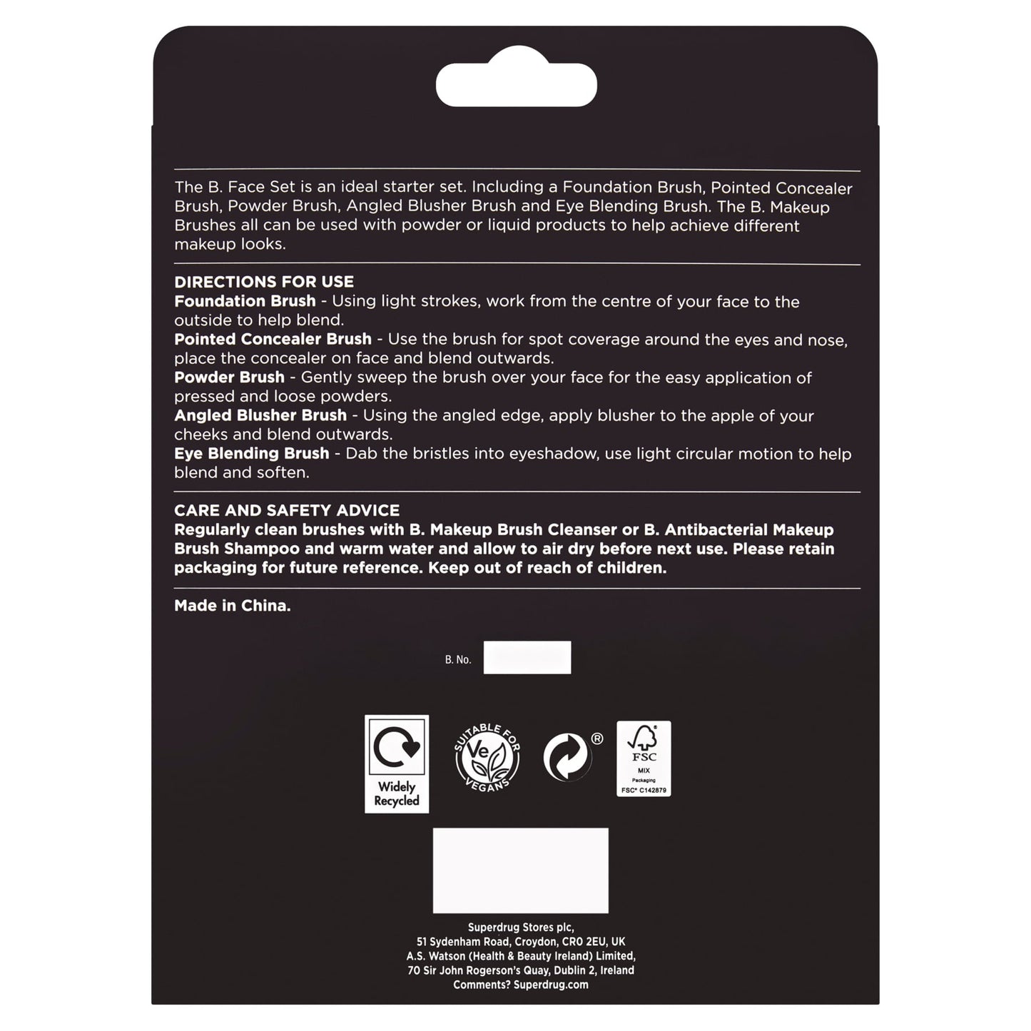 Superdrug B. 5 Piece Brush Set