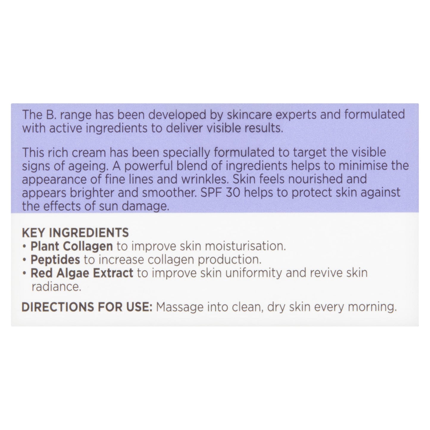 Superdrug B. Moisturising Day Cream Spf 30