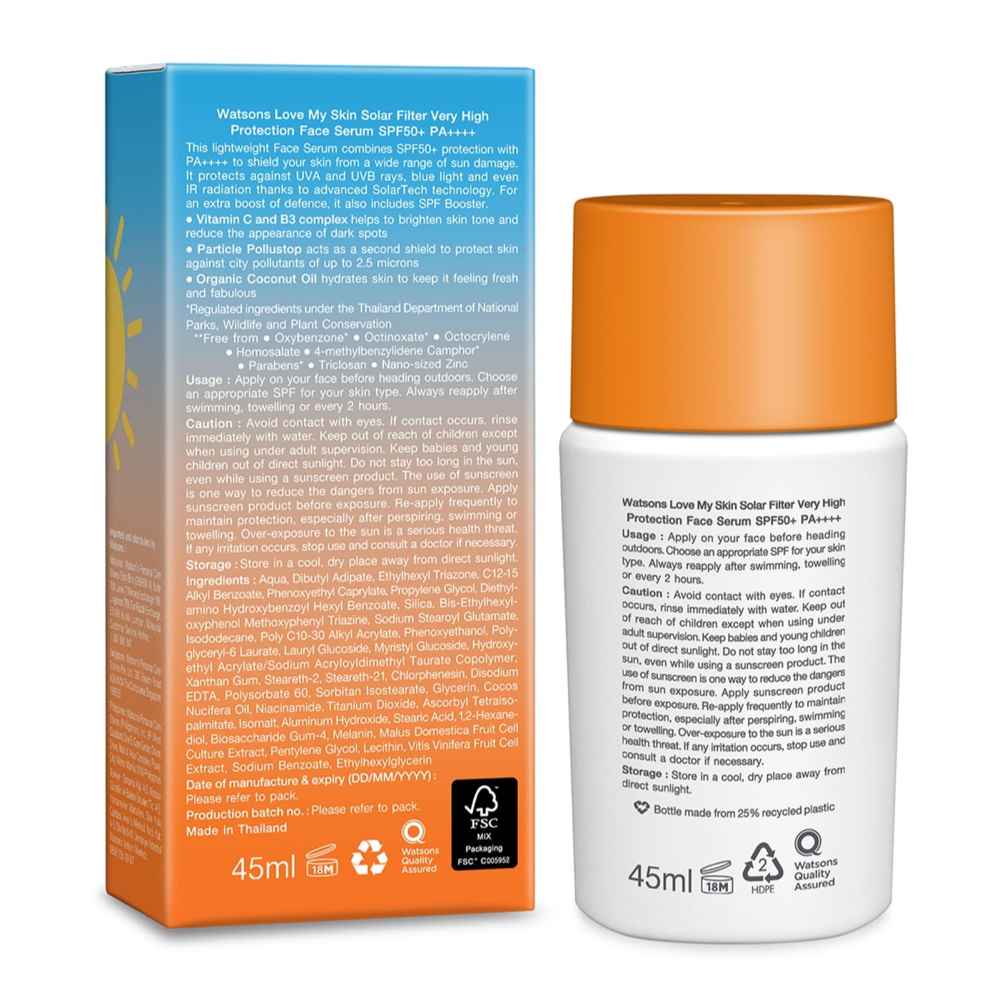 Love My Skin Solar Filter Very Highâ Protection Face Serum Spf50+ Pa+++