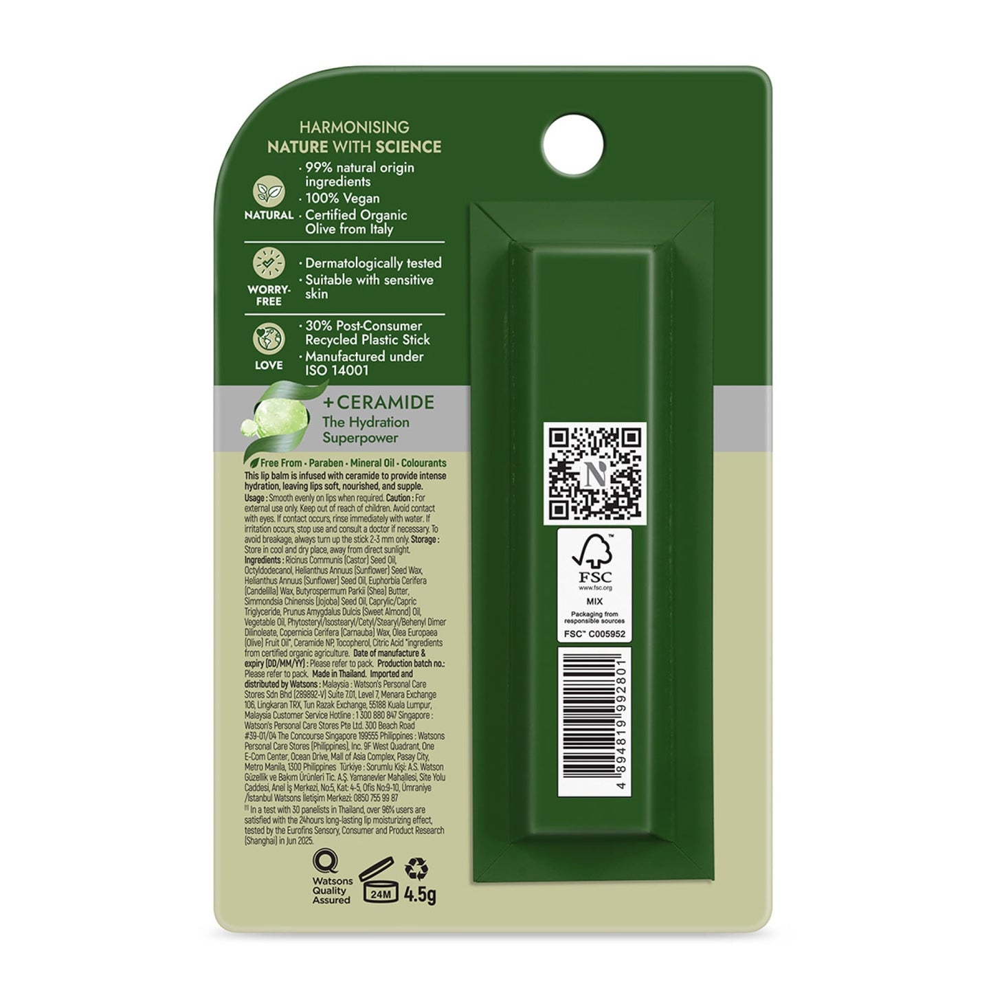 Naturals by Watsons Olive Deep Moisturising Lip Balm