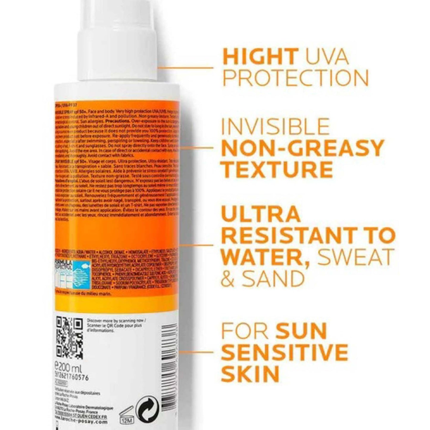 La Roche-posay Anthelios Invisible Sunscreen Body Spray Spf50 + 200ml