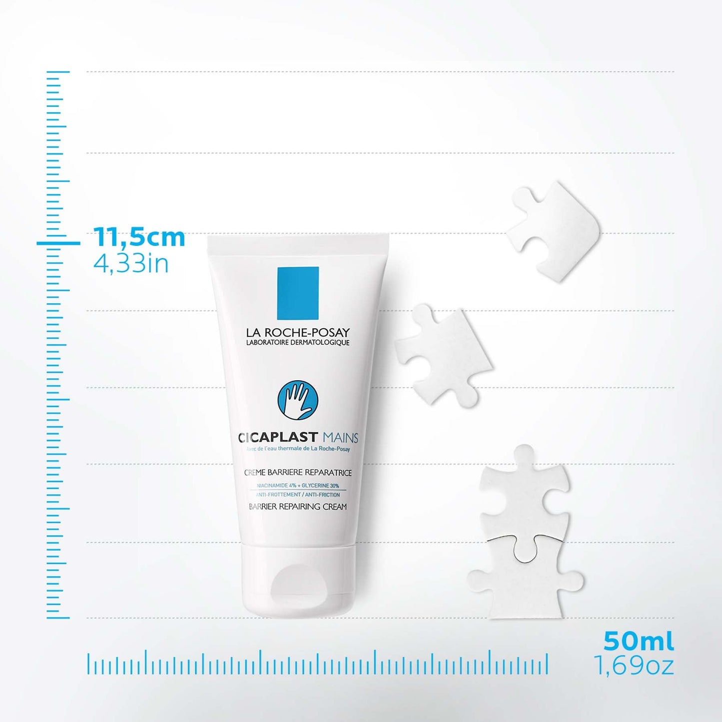 La Roche-posay Cicaplast Mains Moisturiser for Dry and Damaged Hands 50ml