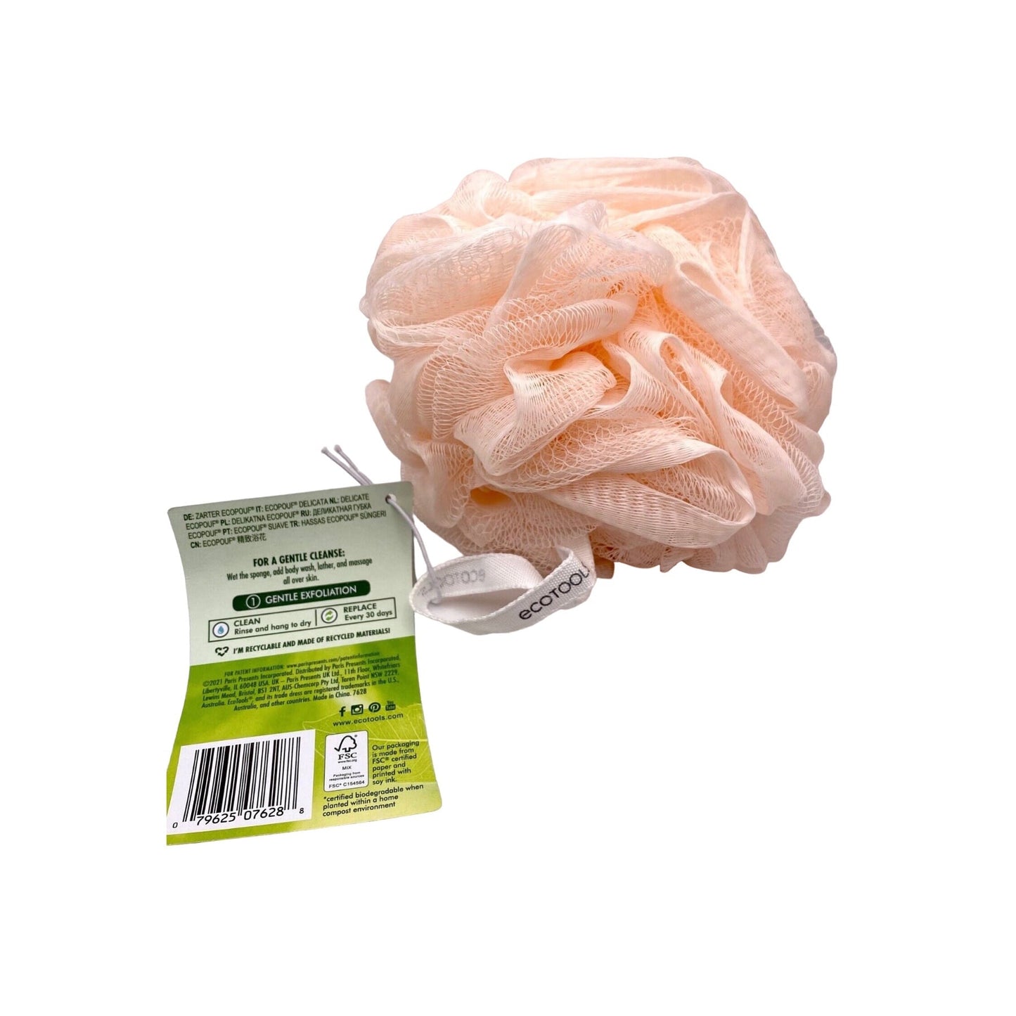 EcoTools Pink EcoNet Delicate Recycled EcoPouf 1pc