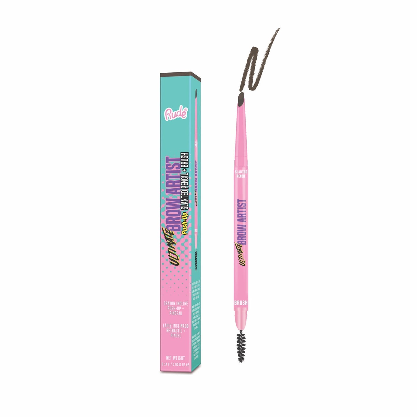 Rude Ultimate Brow Artist - Push-up Slanted Pencil & Brush