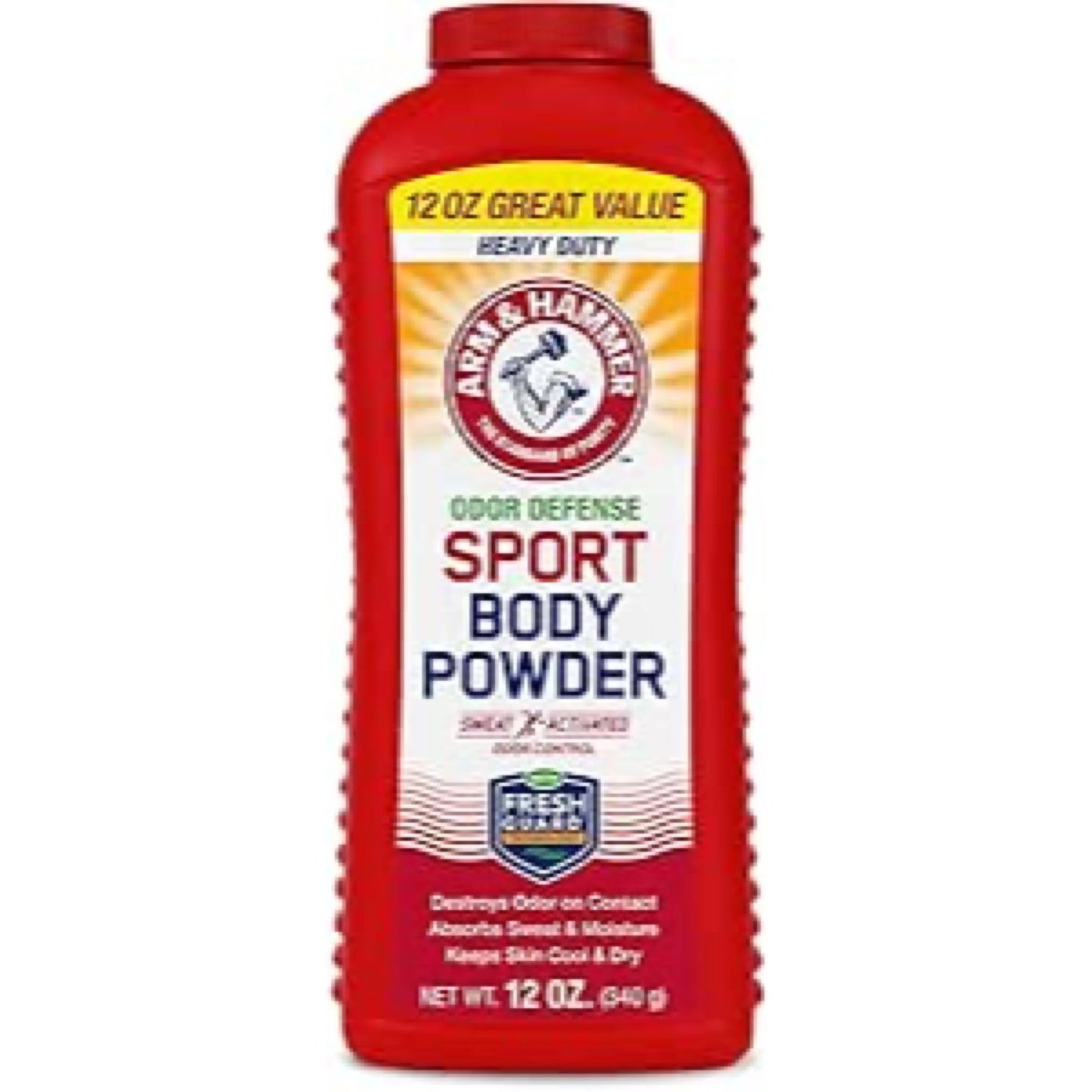 Arm & Hammer Sport Body Powder, Powder for Men and Women, Fresh Feeling, Talc Free, Aluminum Free Odor Defense with Baking Soda
