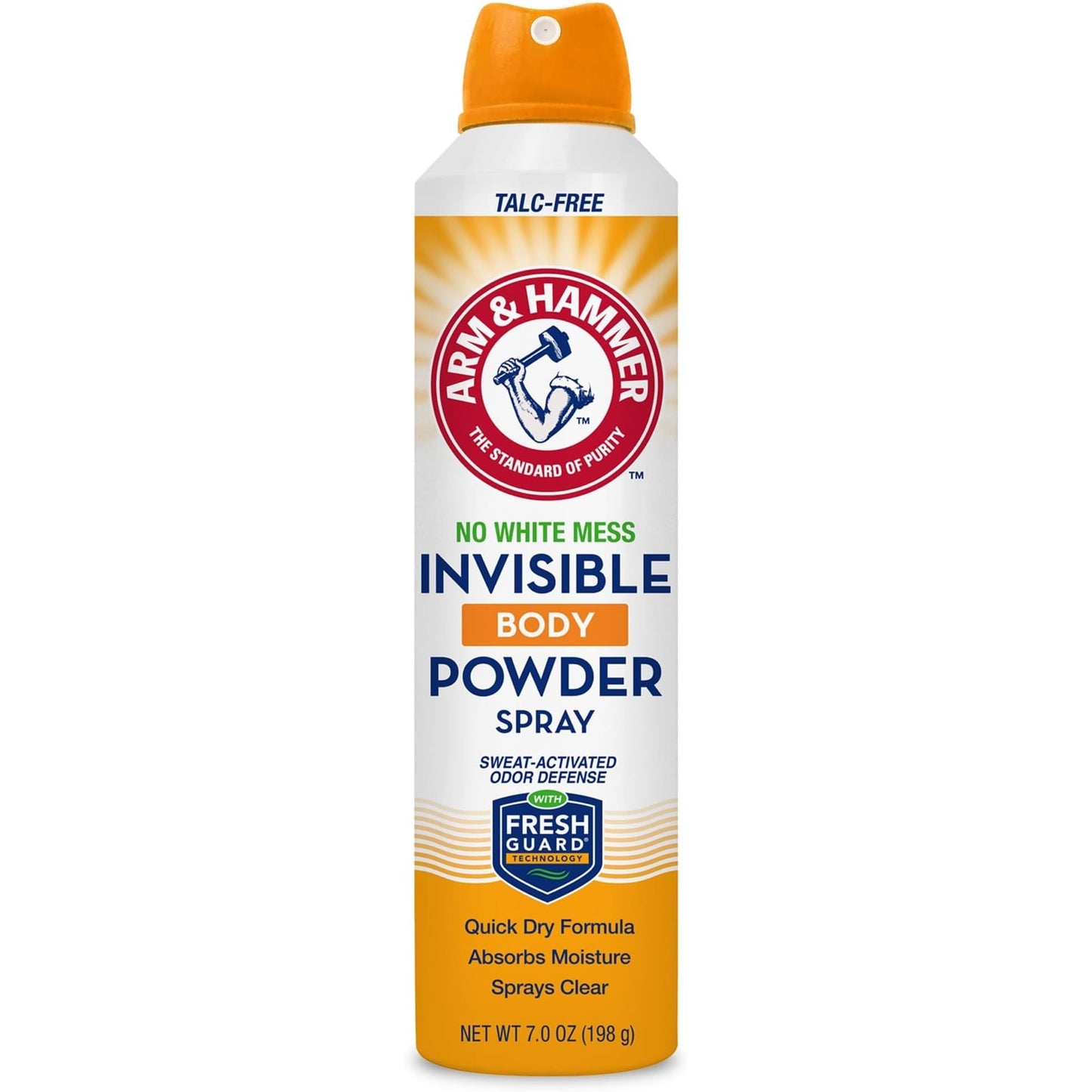 Arm & Hammer Invisible Body Powder Spray, Clear Talc-Free Body Odor & Sweat Control for Men & Women, Spray Body Powder for Women and Men, Arm and Hammer Body Spray Powder