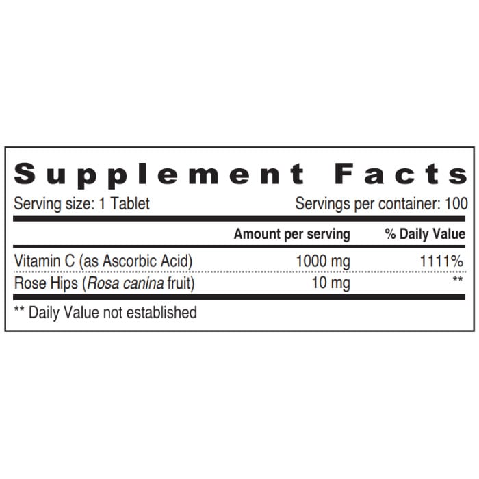 Sunshine Nutrition Vitamin C 1000 Mg With Rosehips 100 Tablets