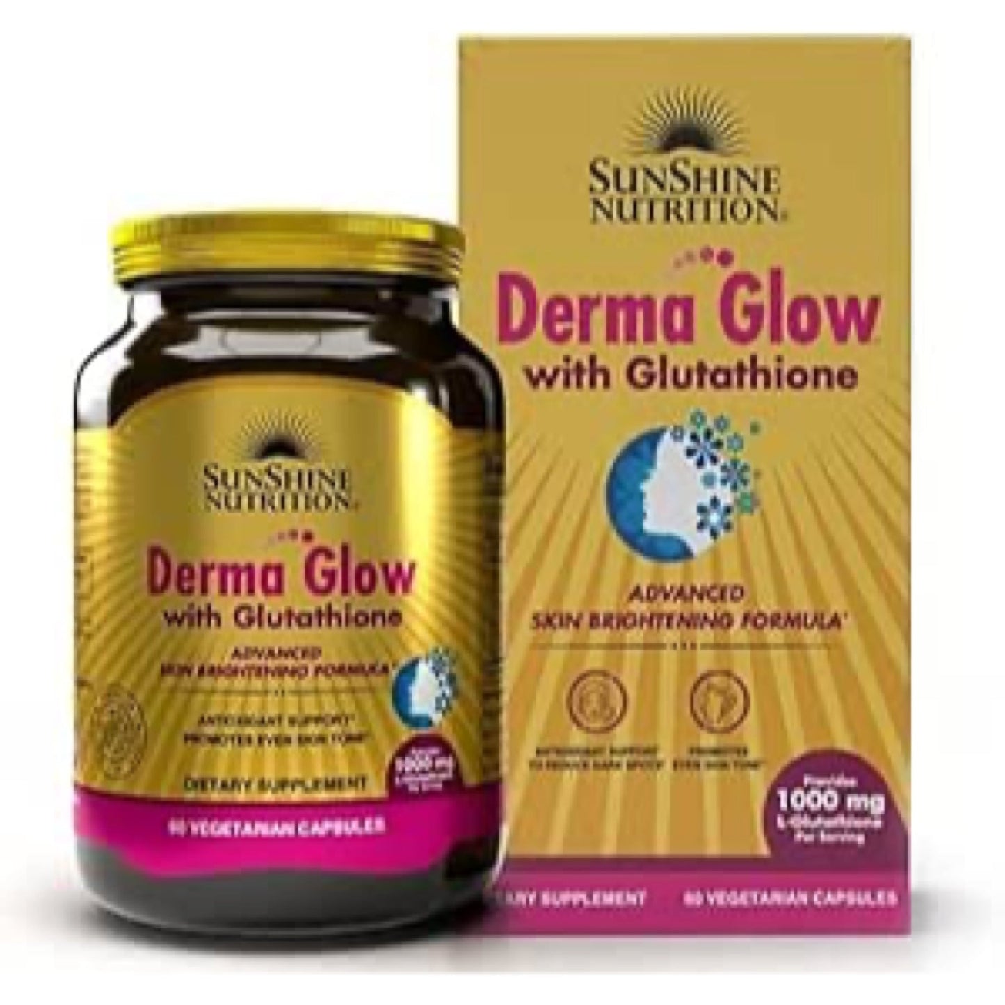 Sunshine Nutrition Derma Glow With Glutathione 60 Vegetarian Capsules
