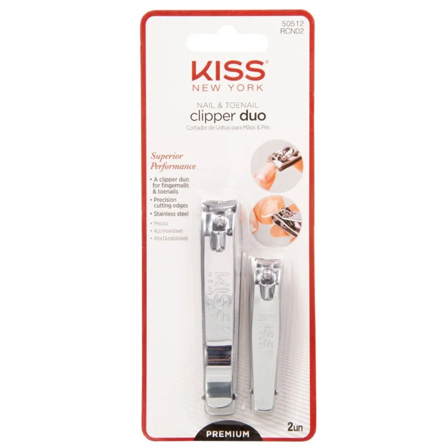 Kiss Nail & Toenail Clipper Duo - Silver