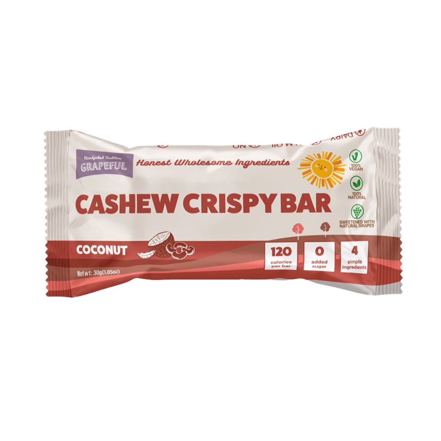 Zollipops Grapeful Vegan Cashew Coconut Bar 30g