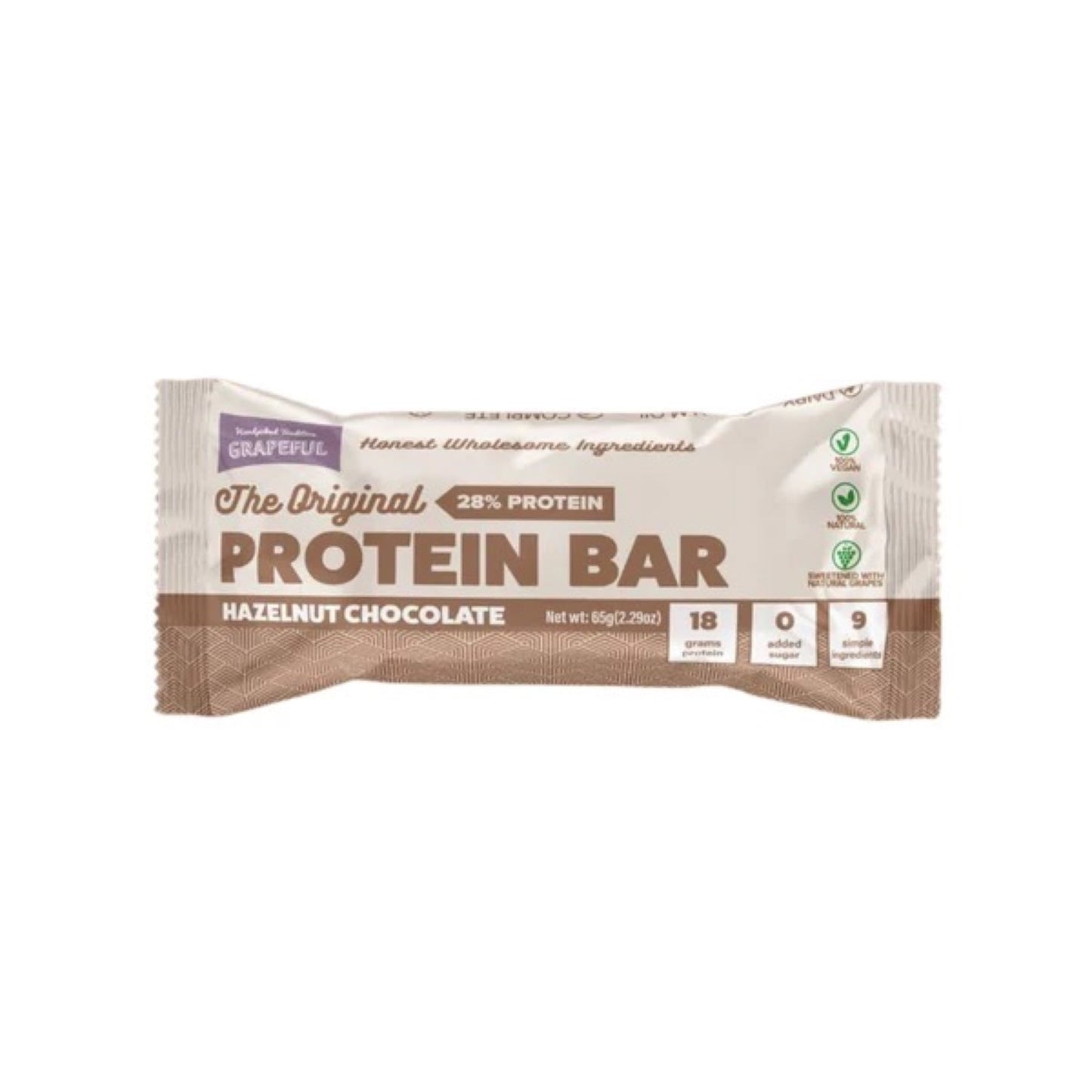 Zollipops Grapeful Vegan Chocolate Hazelnut Protein Bar 65g