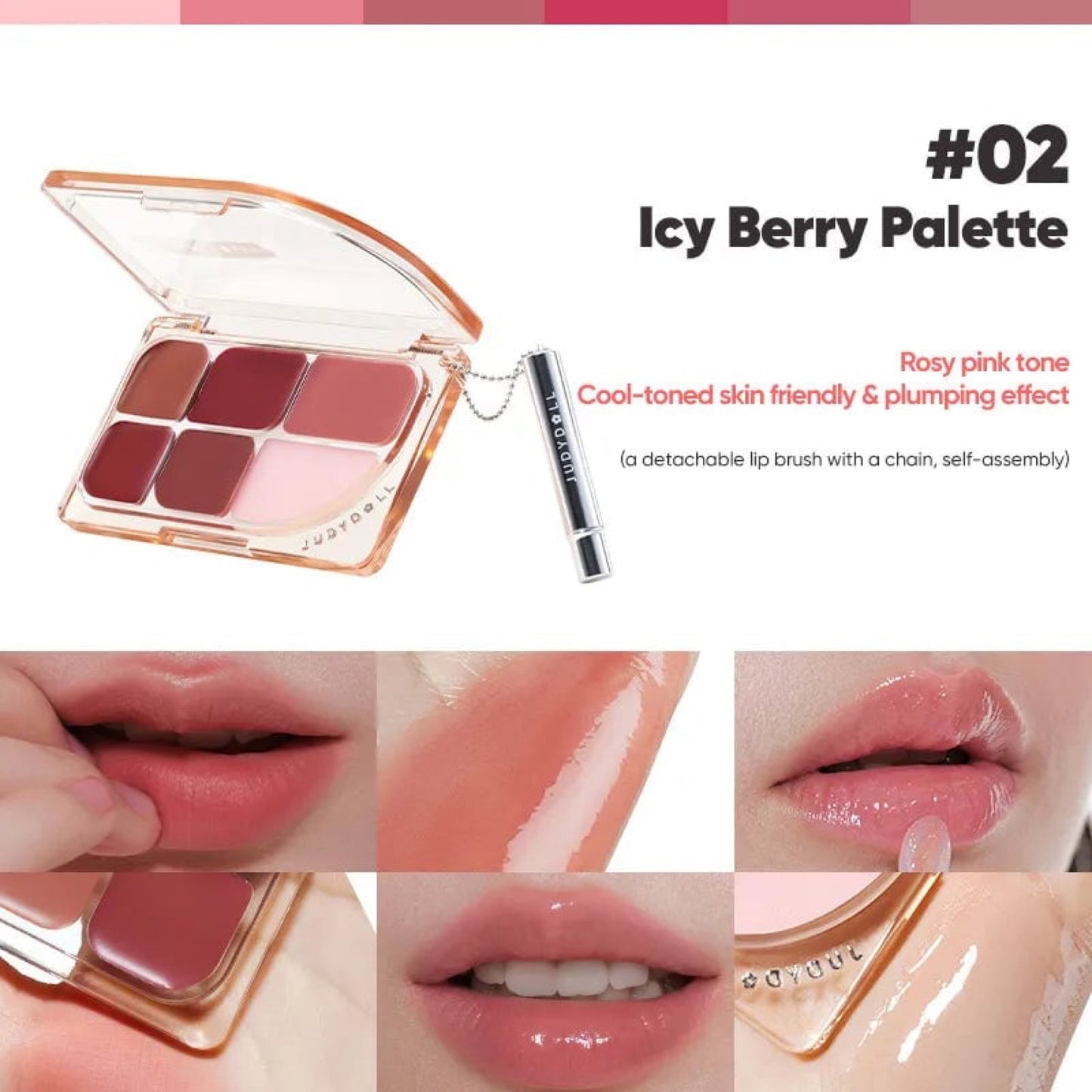Judydoll 6 Color Multi-use Lip Palette 02