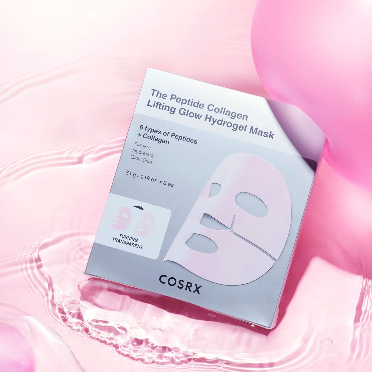 Cosrx The Peptide Collagen Lift Glow Hydrogel Mask 3pcs