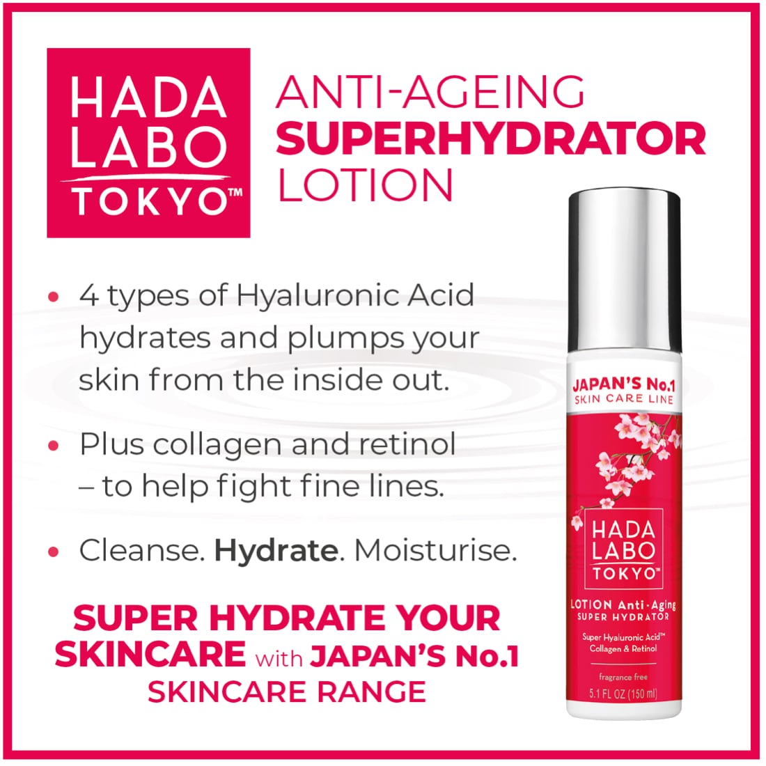 Hada Labo Tokyo Anti-Ageing Super Hydrator Lotion Face Cream 150ml