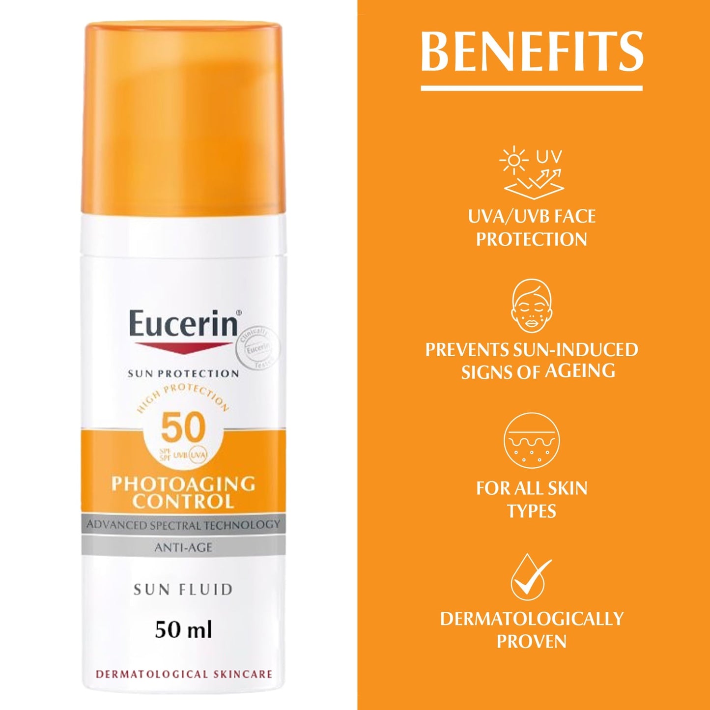 Eucerin Photoaging Control Face Sun Fluid Sunscreen SPF50 50ml