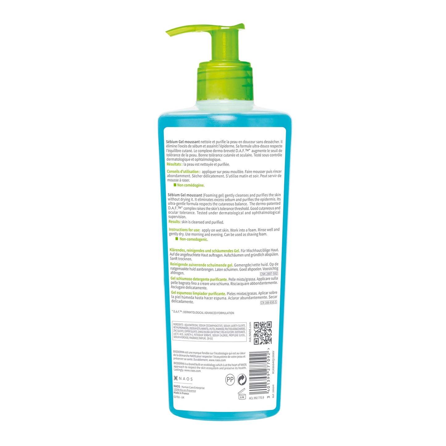 Bioderma Sebium Gel Moussant Cleansing Gel Body Wash 500ml