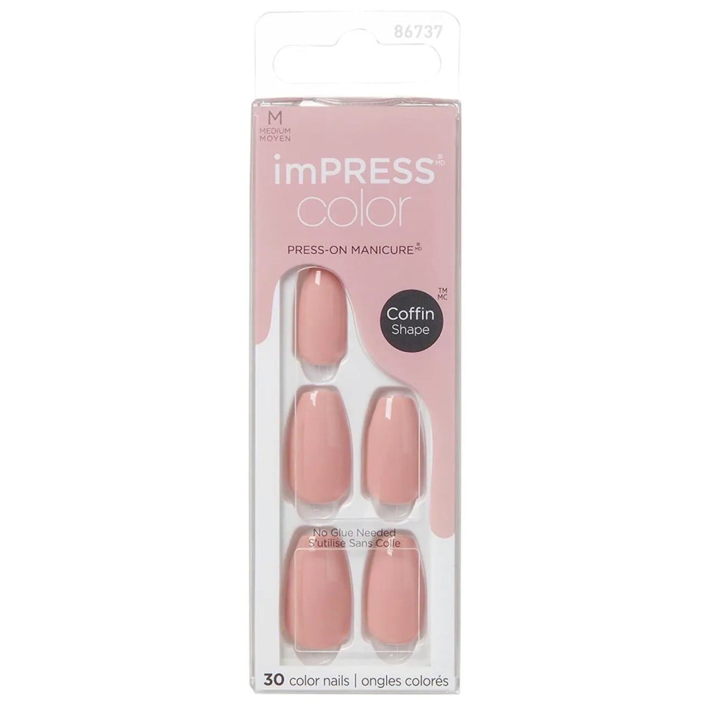 Kiss Impress Color Medium Coffin Shape Nails 30's - Sumptuous