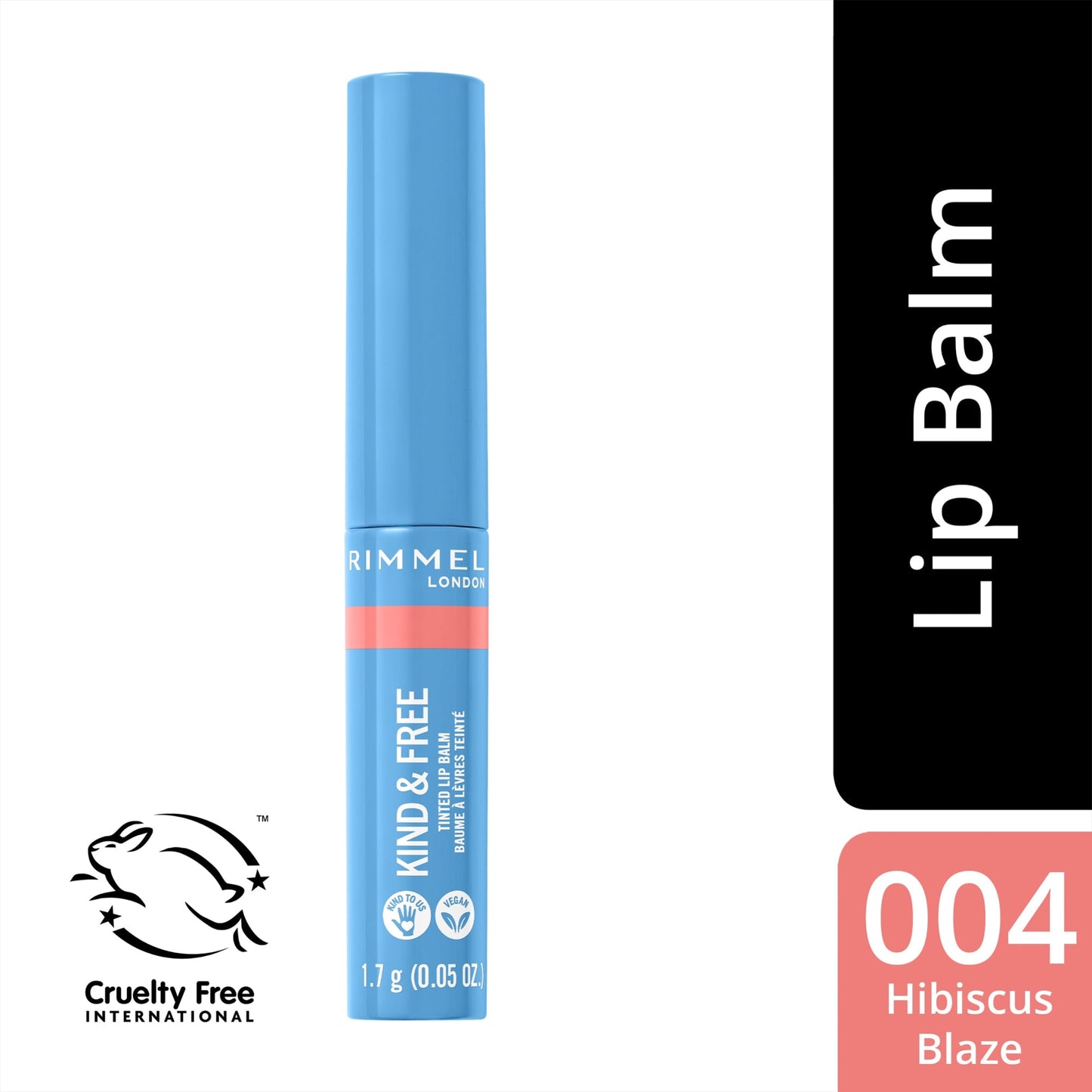 Rimmel London Kind & Free Tinted Lip Balm 1.7g 004 Hibiscus Blaze|10g
