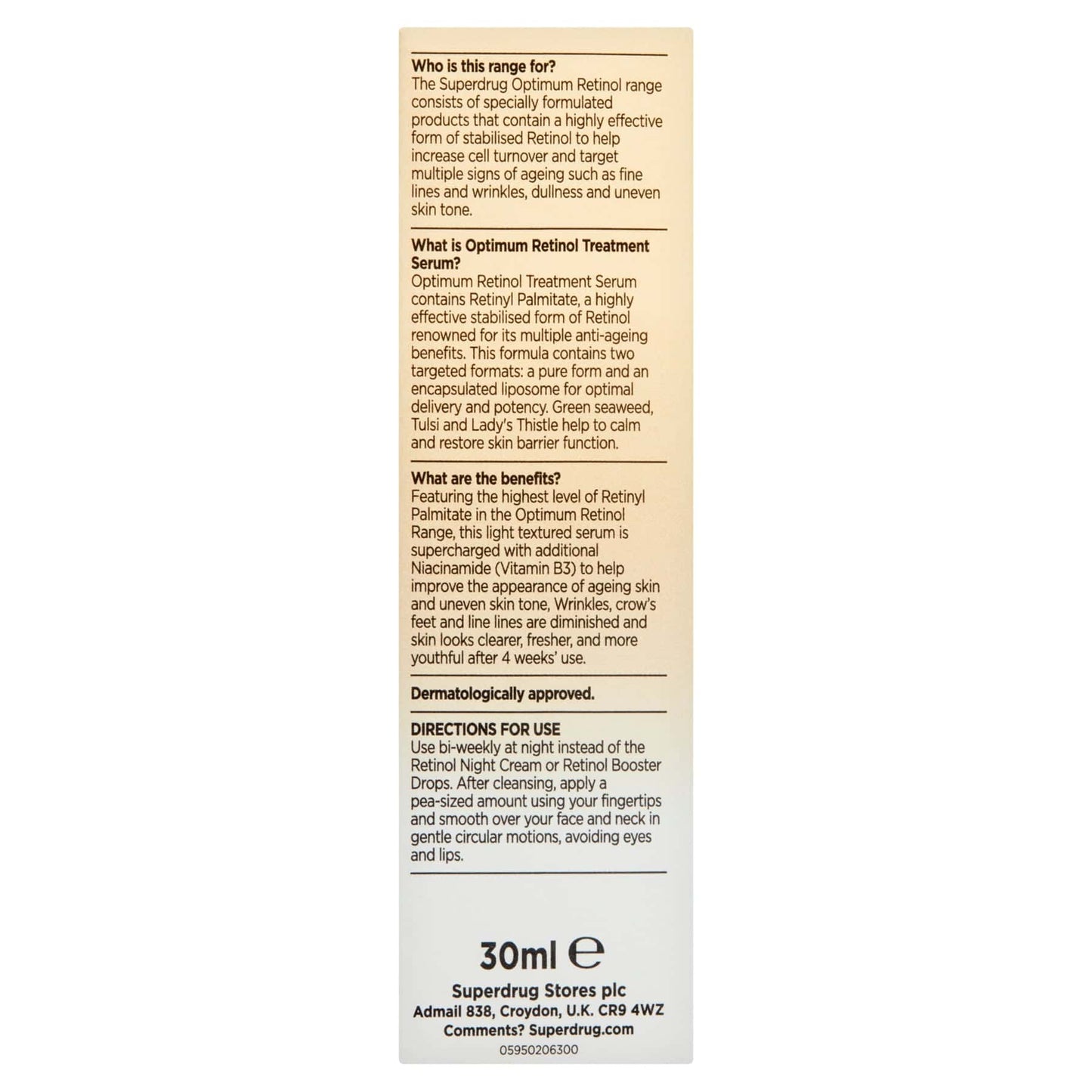 Optimum Firming Anti-Ageing Face Serum Retinol 30ml 30ml