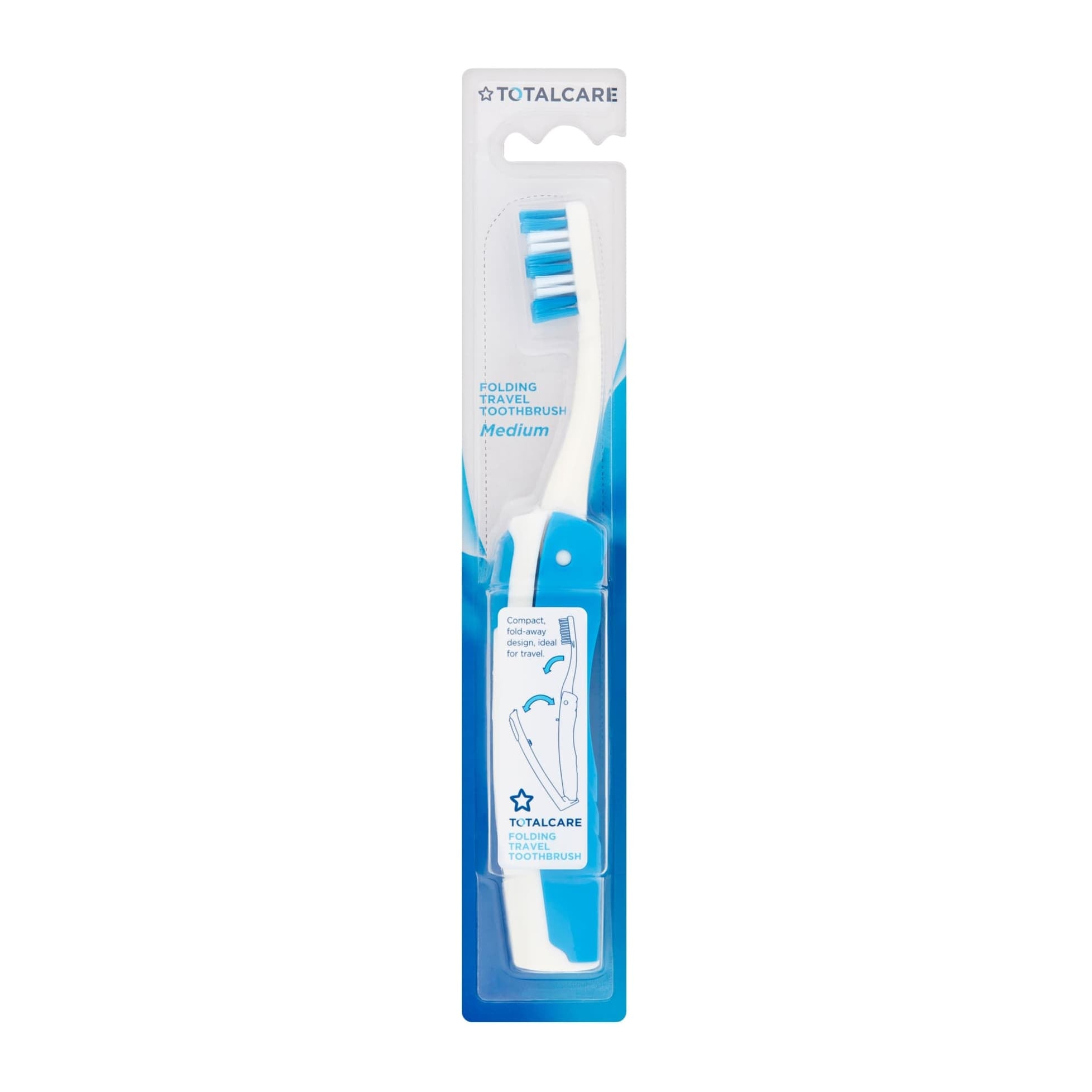 Superdrug Total Care Travel Folding Toothbrush Medium 1pc Watsons