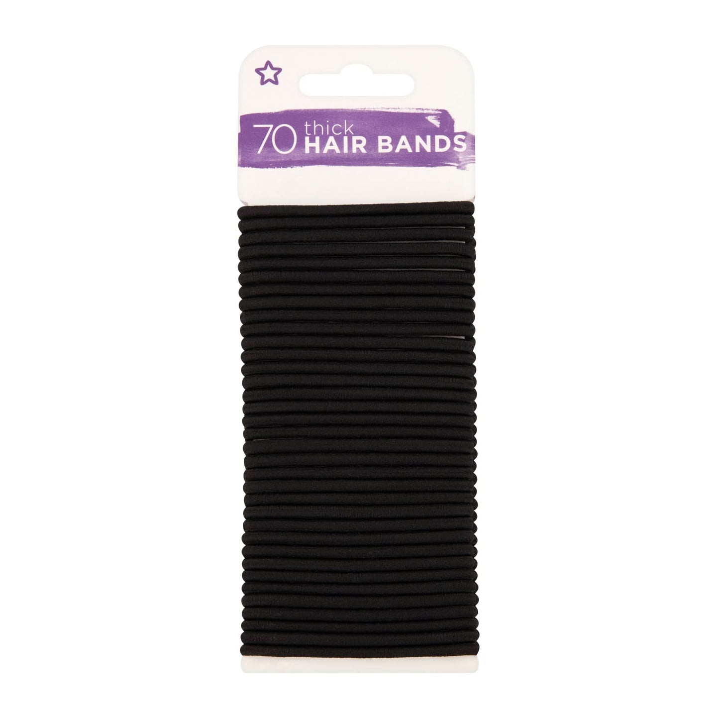 Thick Hair Ties 70pcs Black