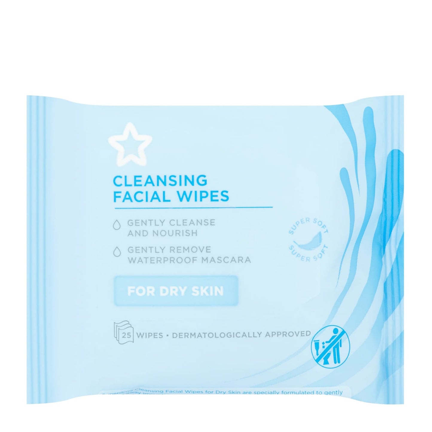 Face Cleansing Wipes Dry Skin 25pcs