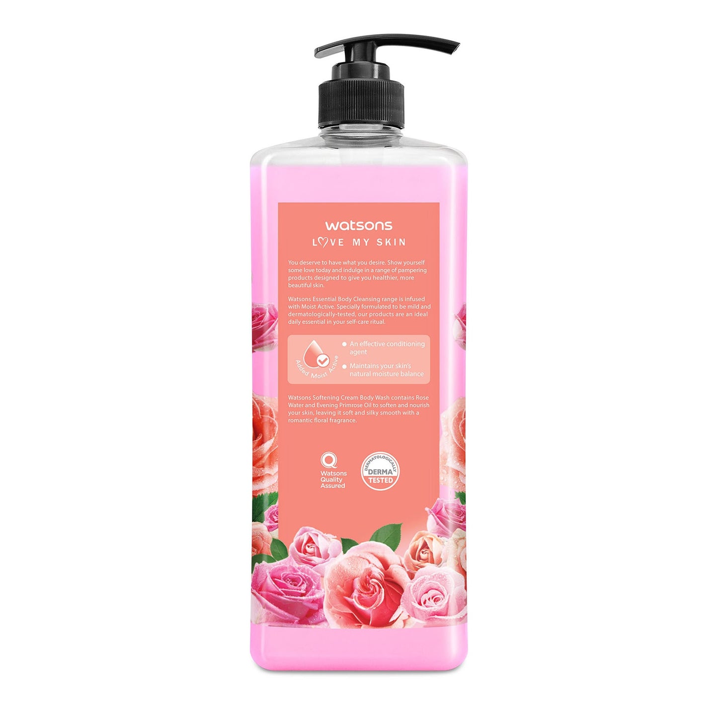 Love My Skin Softening Cream Body Wash Rosewater & Evening Primrose 1l 1L