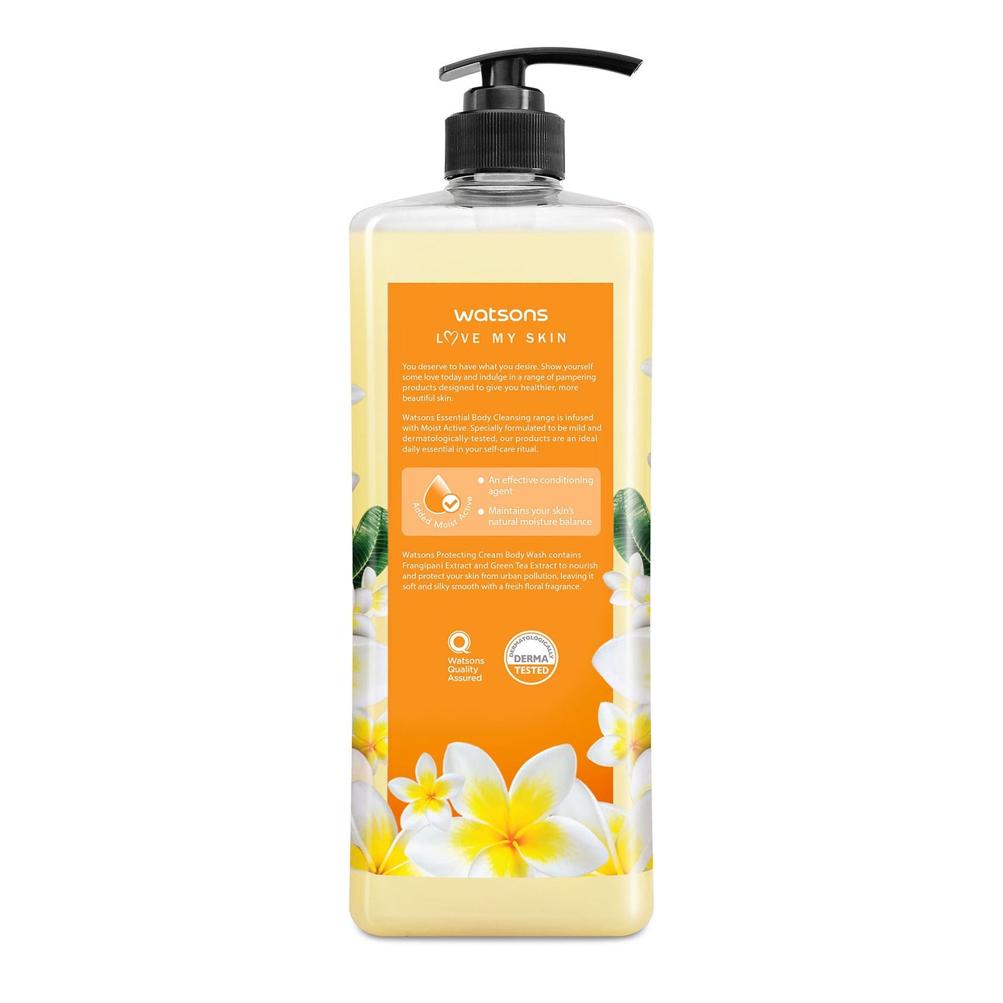 Love My Skin Protecting Cream Body Wash Frangipani & Green Tea 1l 1L