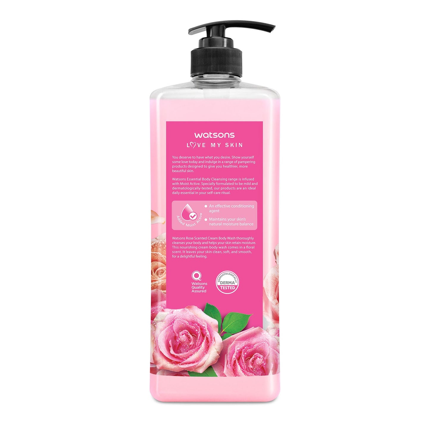 Love My Skin Softening & Moisturising Cream Body Wash Rose 1l 1L