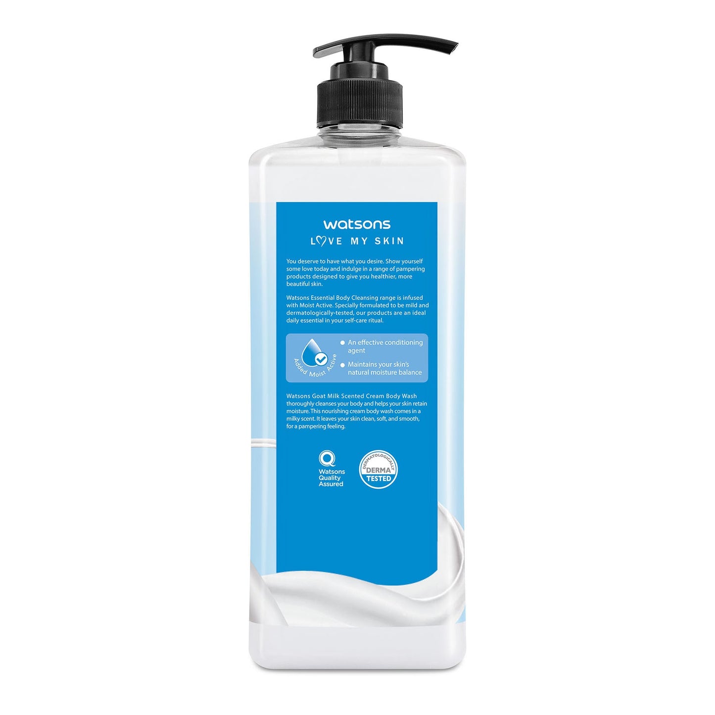Love My Skin Softening & Moisturising Cream Body Wash Goat Milk 1l 1L