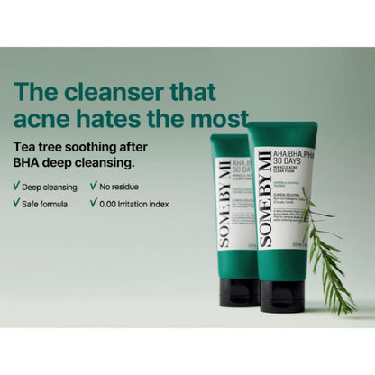 Some By Mi 30 Days Miracle Acne Clear Foam Cleanser AHA-BHA-PHA 100ml