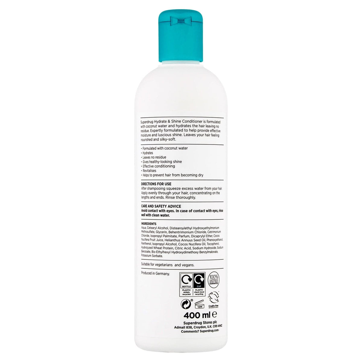 Superdrug Hydrate & Shine Conditioner Coconut Water 400ml 400ml