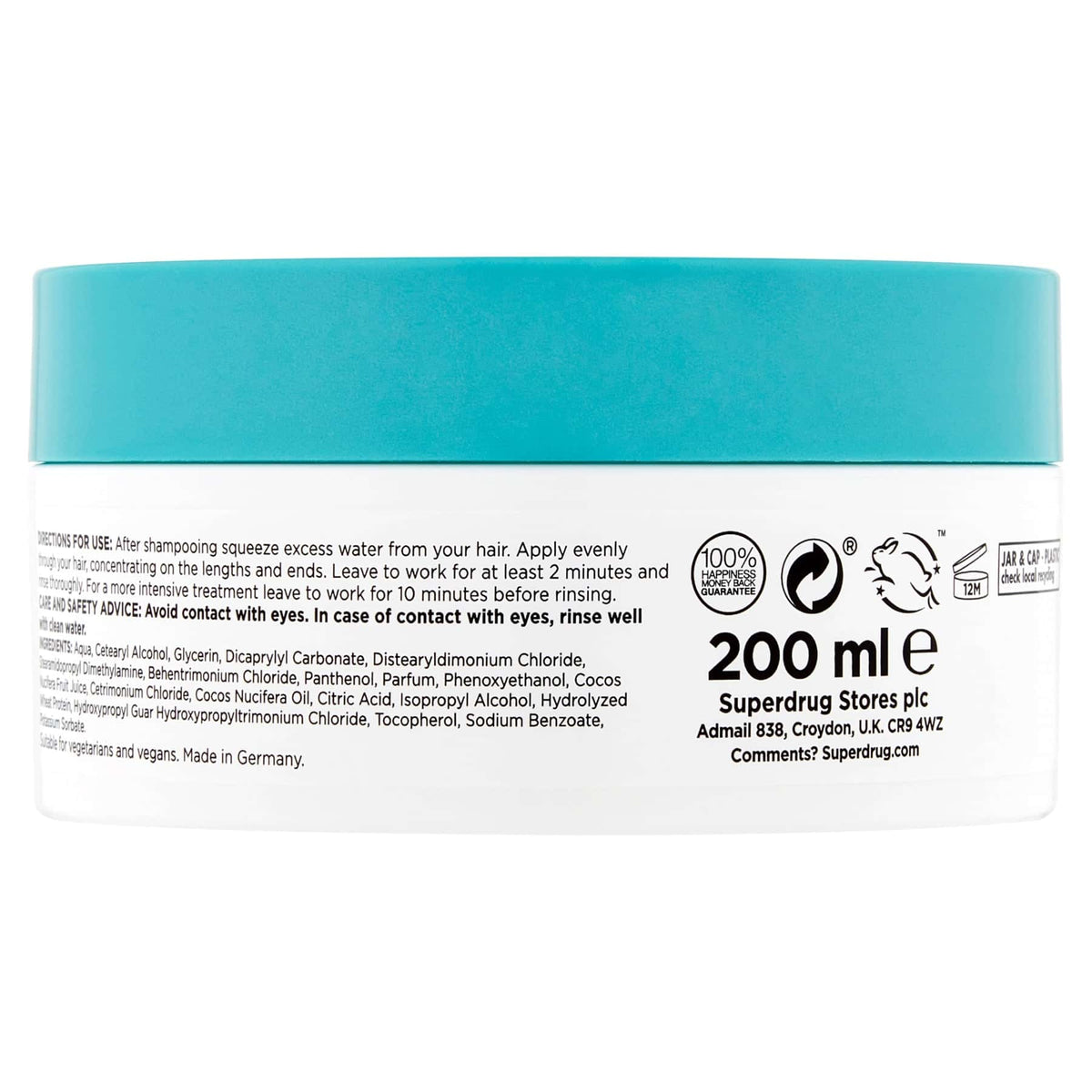 Superdrug Hydrate & Shine Hair Mask Coconut Water 200ml 200ml