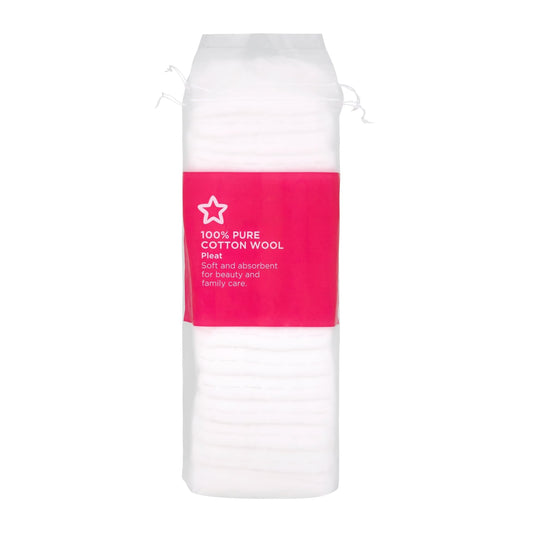 Superdrug Pleated Cotton Wool Puffs 100pcs