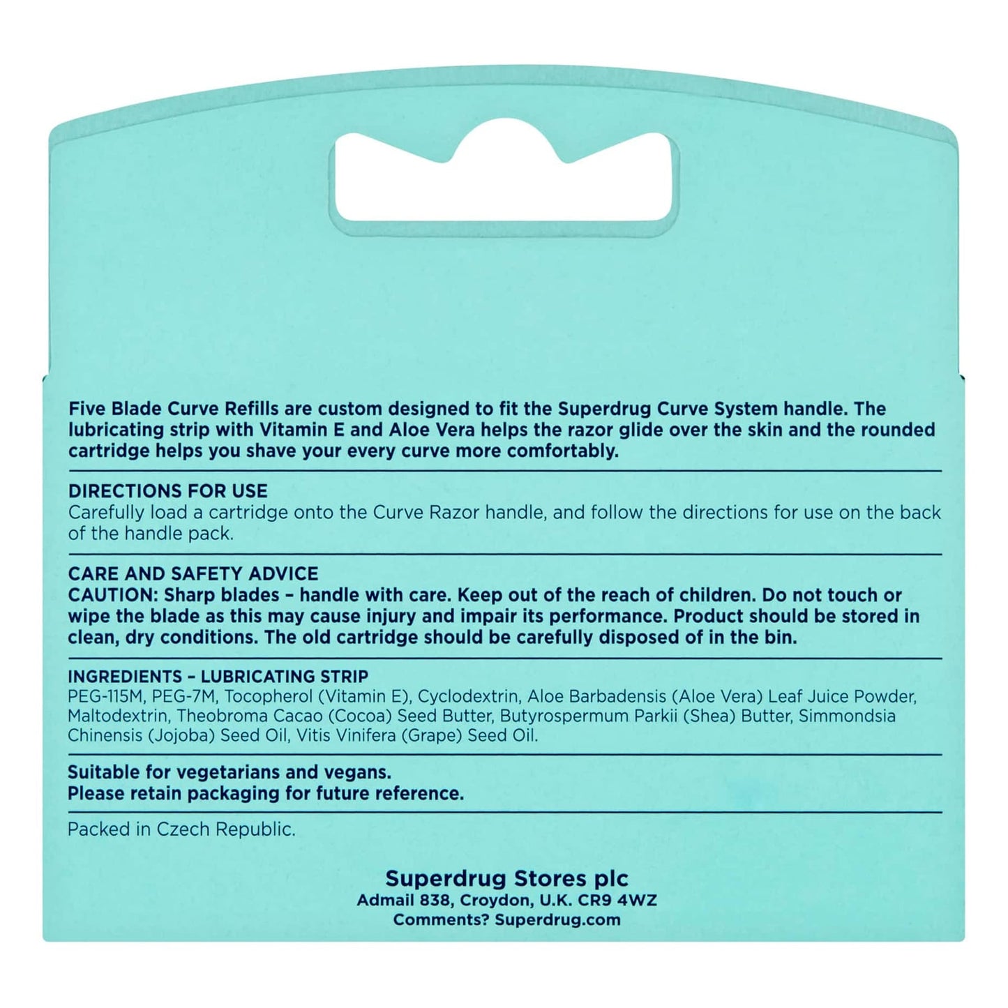 Superdrug 5 Blade Curve Women's Blade Refill 3pcs 2pcs