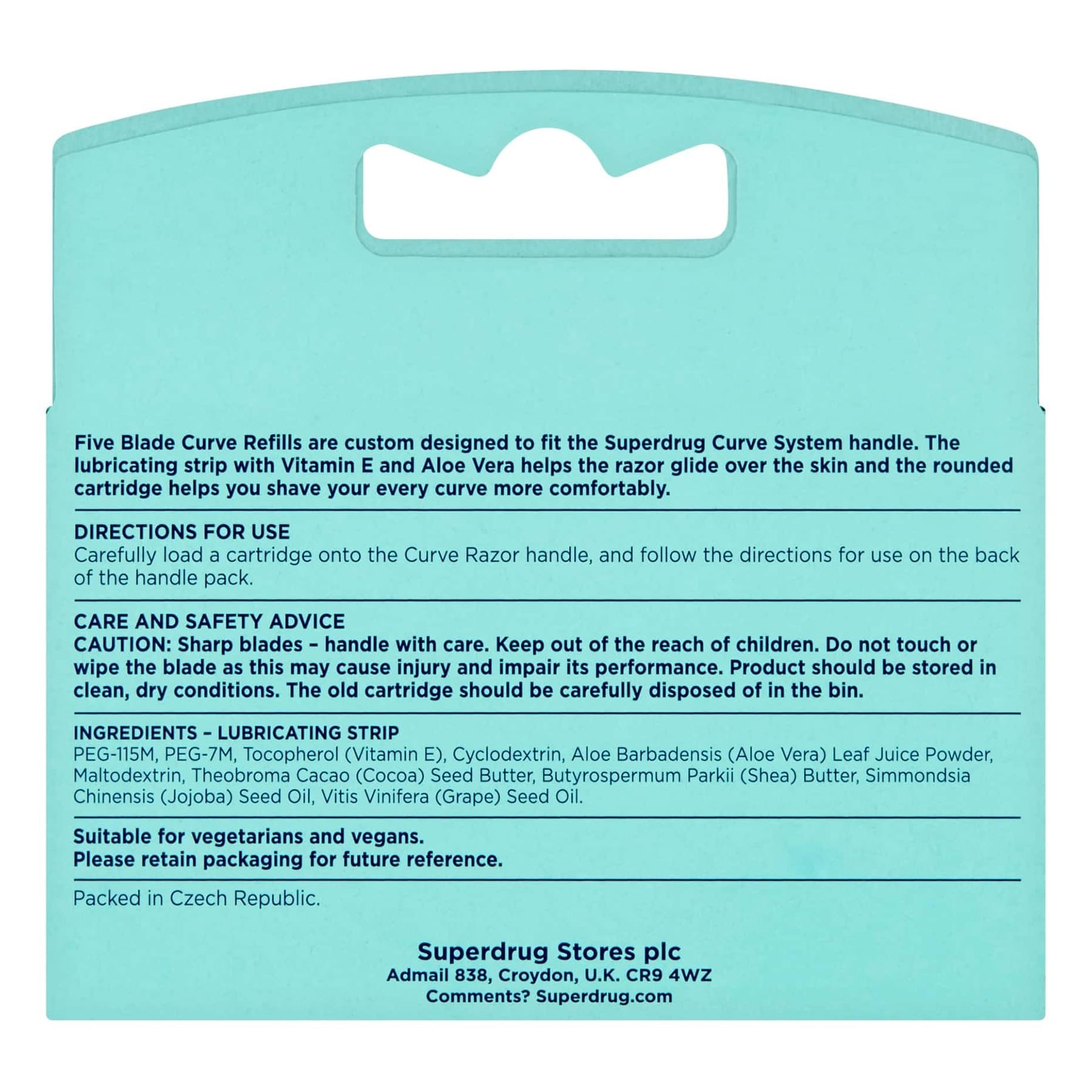 Superdrug 5 Blade Curve Women's Blade Refill 3pcs 2pcs