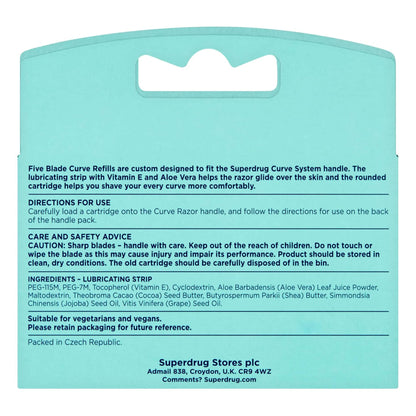 Superdrug 5 Blade Curve Women's Blade Refill 3pcs 2pcs