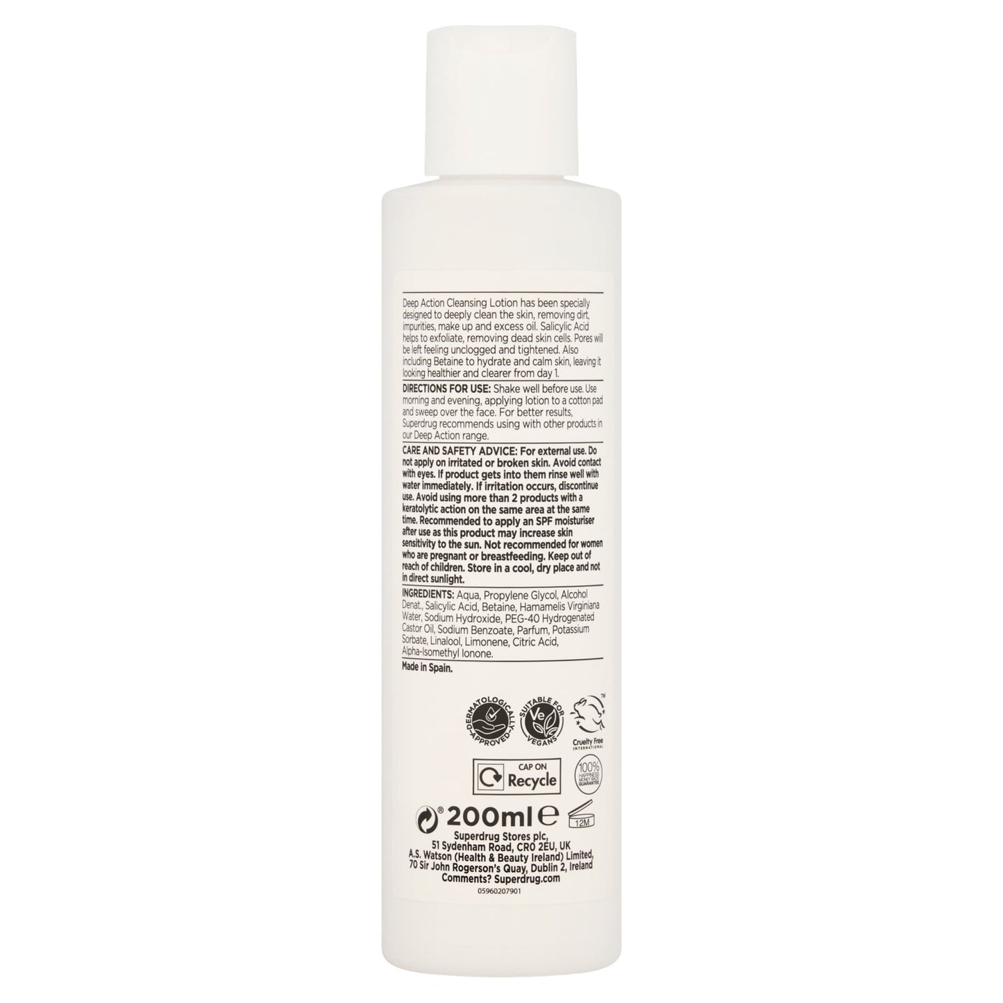 Superdrug Deep Action Cleansing Lotion 200ml