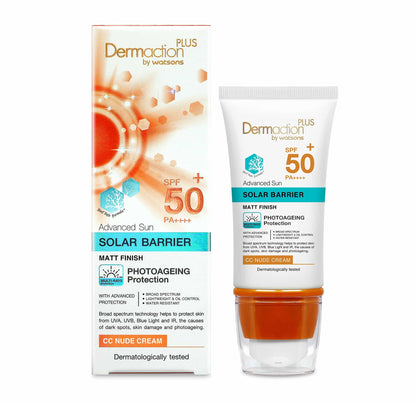 Dermaction Plus by Watsons Advanced Sun Solar Barrier Matt Finish CC Nude Cream SPF 50+ PA+++ 40ml