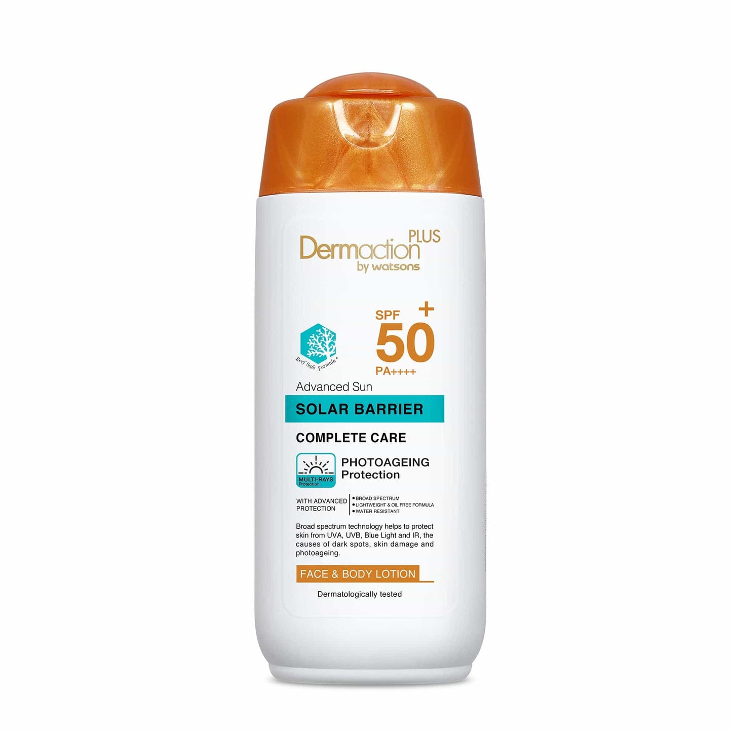 Dermaction Plus by Watsons Advanced Sun Solar Barrier Complete Care Face & Body Lotion SPF 50+ PA+++ 150ml
