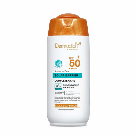 Dermaction Plus by Watsons Advanced Sun Solar Barrier Complete Care Face & Body Lotion SPF 50+ PA+++ 150ml